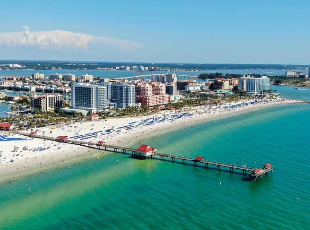 Clearwater Beach Pier 60 aerial