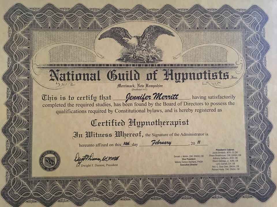 200 hour Certified Hypnotherapist