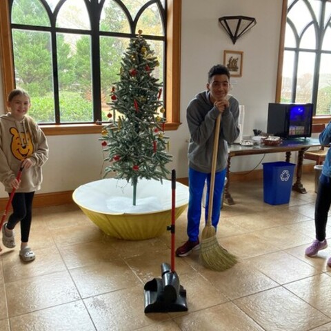 A plethora of snow on th floor!