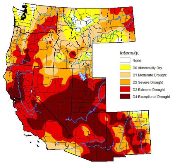 US drought monitor map June 15, 2021