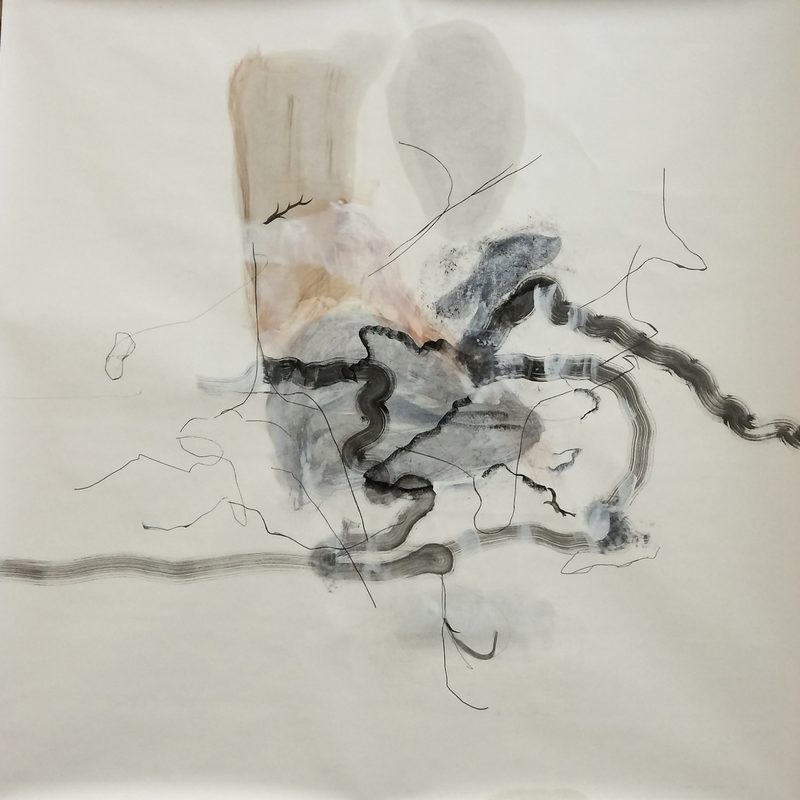 140 x 140 Mischtechnik/Papier - "Flecken", 2015