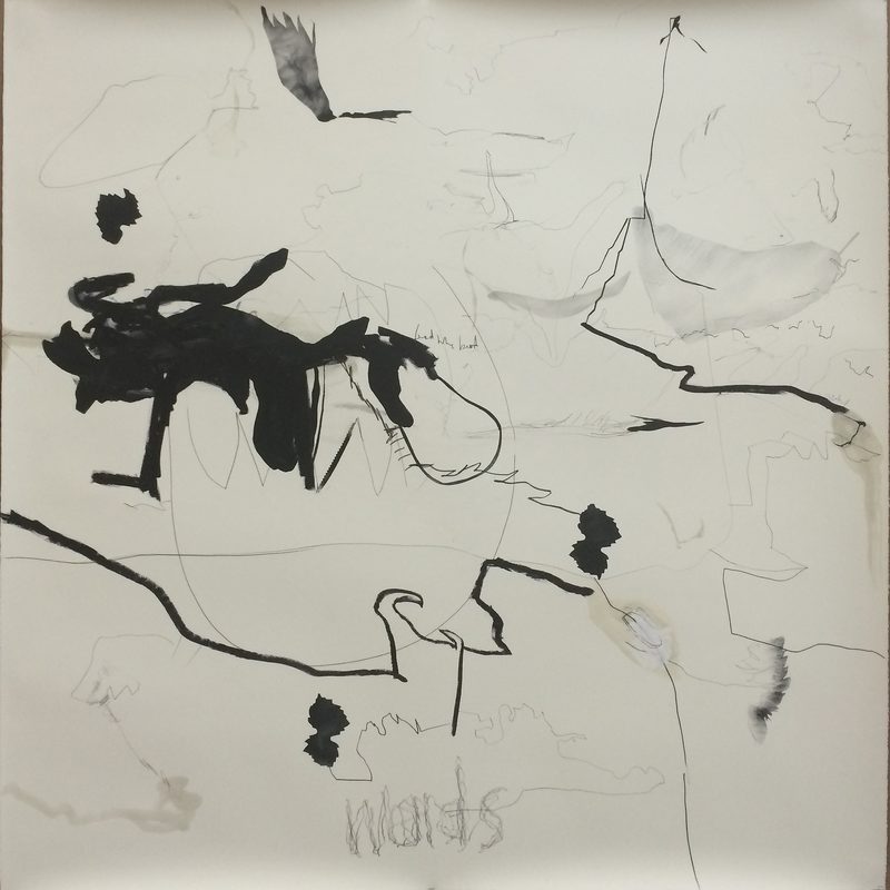 140 x 140 - Mischtechnik/Papier - "feed the beast", 2015