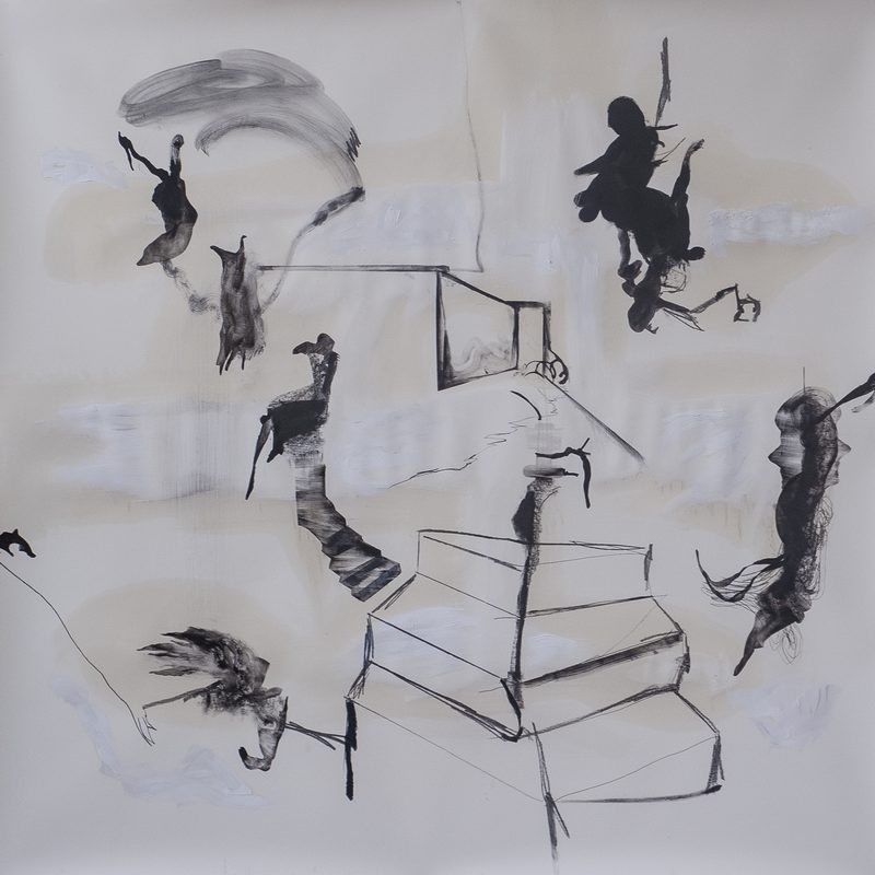 140 x 140, Mischtechnik/Papier, „admiration“, 2019