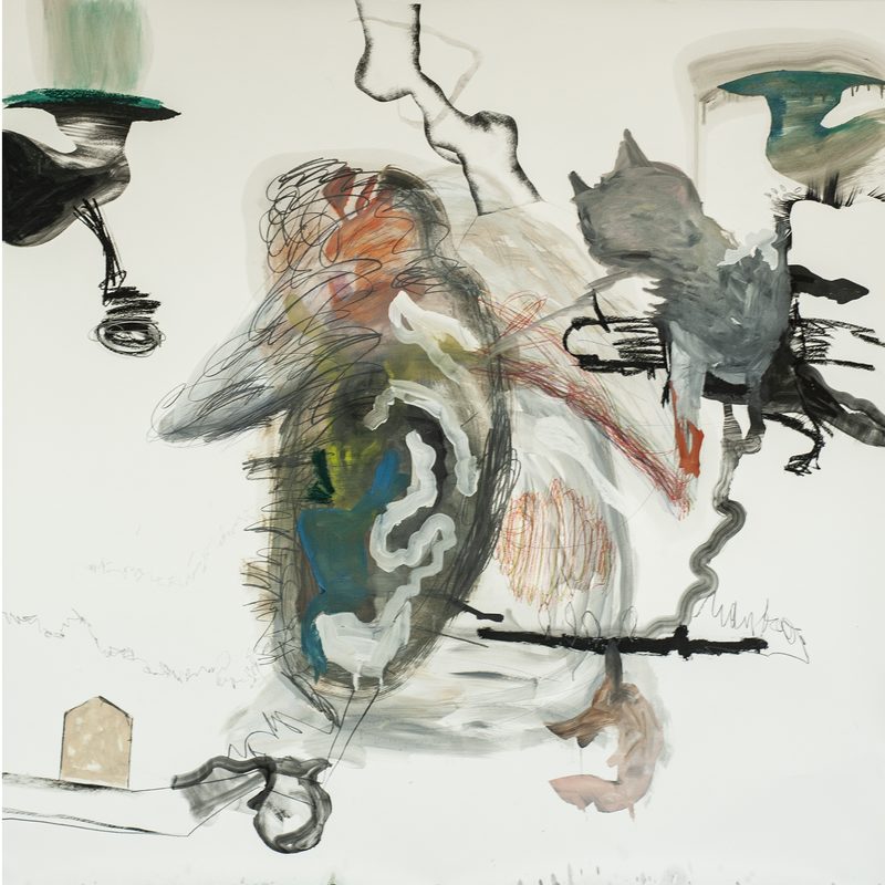 140x140, Mischtechnik/Papier, „another condition for beiing mad“, 2019