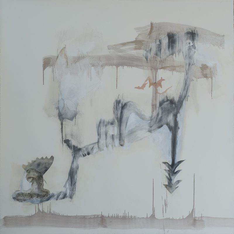 140 x 140 Mischtechnik/Papier - "Atropos oder die 3 Parzen", 2018