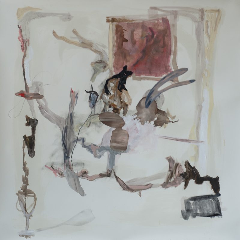 140 x 140 Mischtechnik/Papier - "blasses Licht auf bleiches Leben", 2018