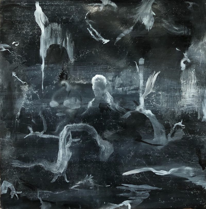 70 x 70,
Mischtechnik/Papier, "Milkyway" 2019