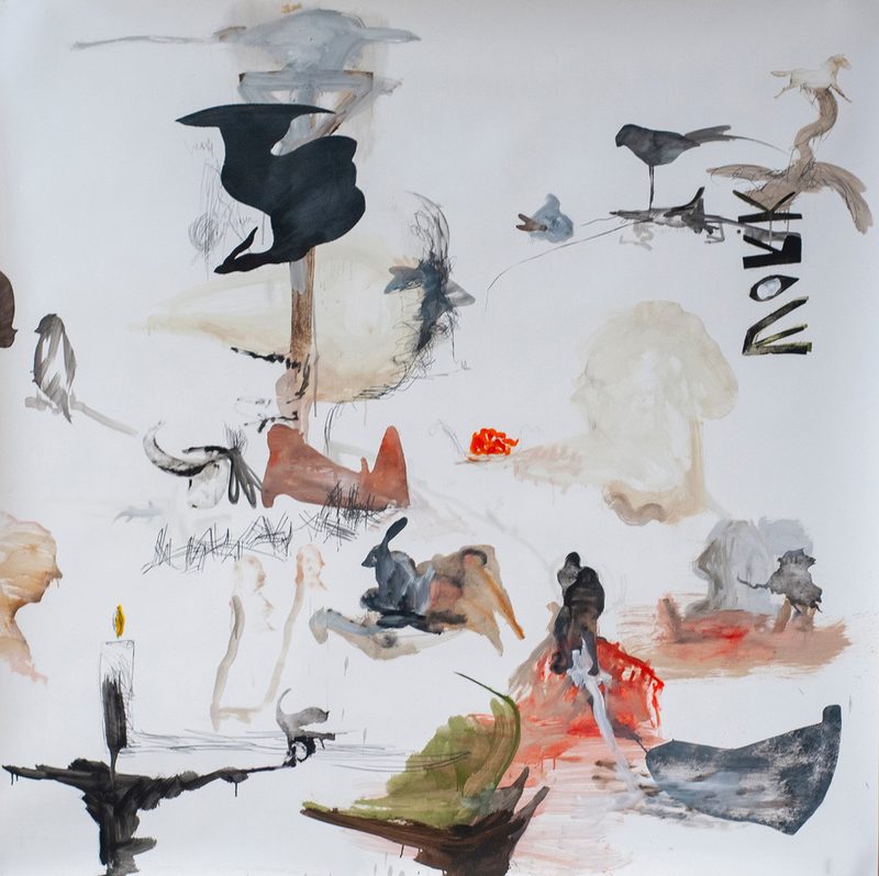  150x150, Mischtechnik/Papier, „work“, 2019