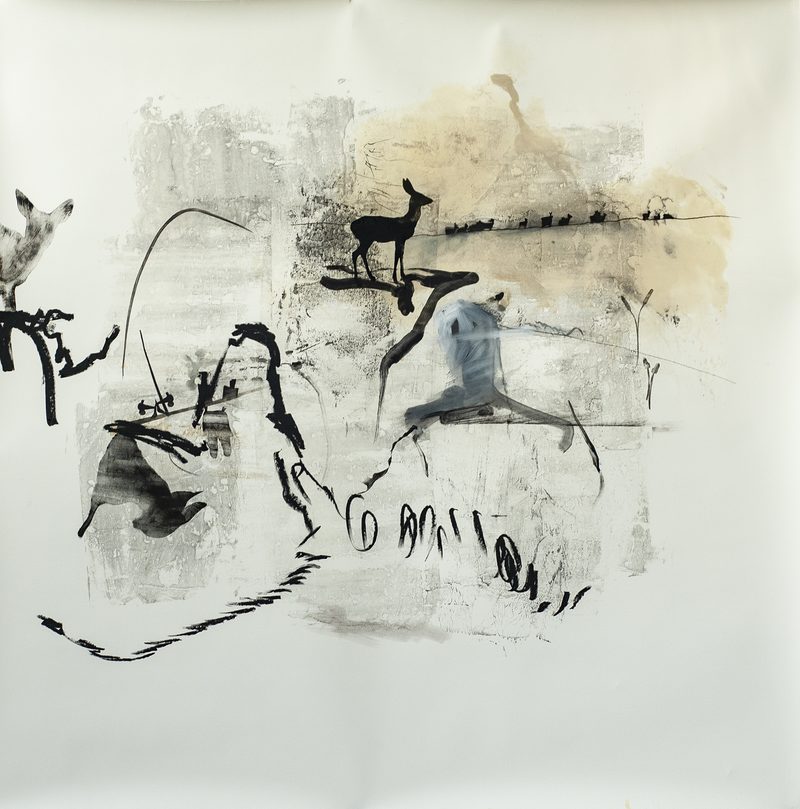 140x140, Mischtechnik/Papier, „wo kamen wir her“, 2020