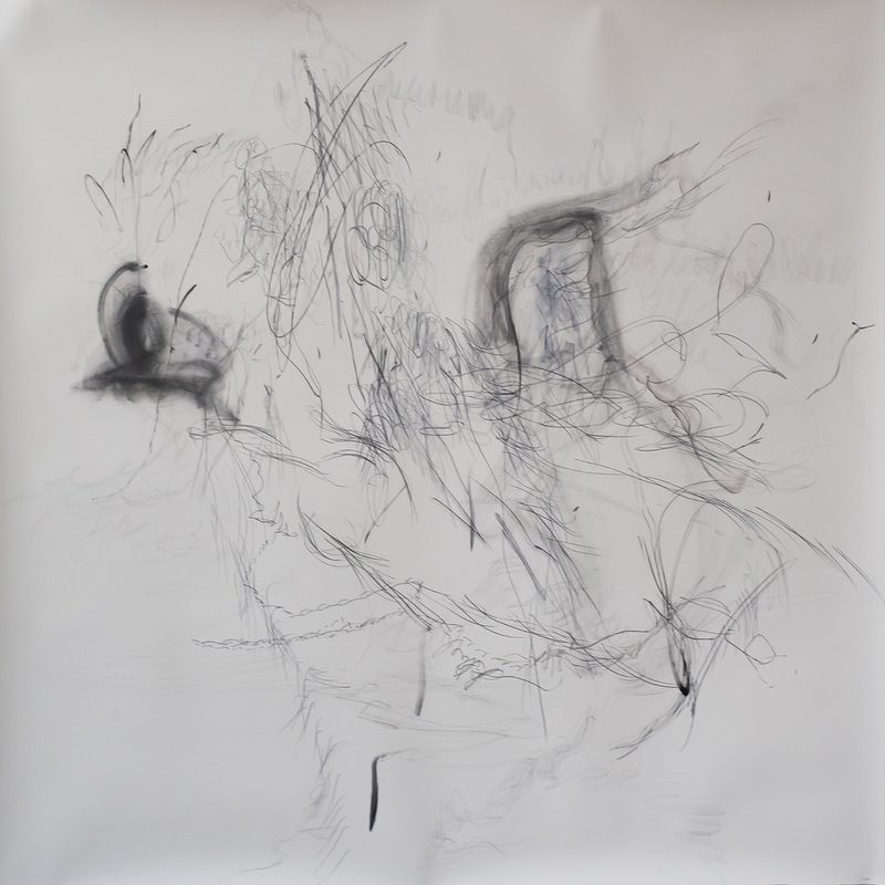 140x140, Mischtechnik/Papier, „Linienbach“,2020