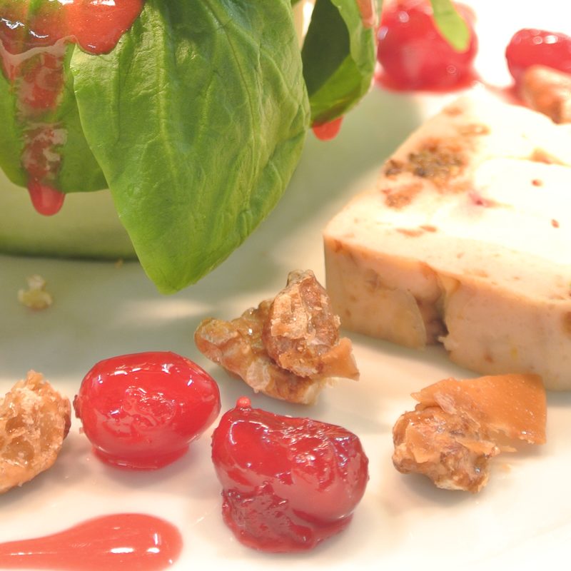 Terrine mit Ackersalat & Himbeerdressing