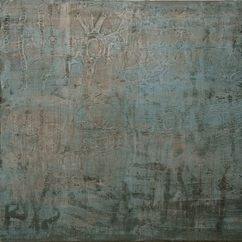 140 x 140 - Mischtechnikl/MdF - "champ"