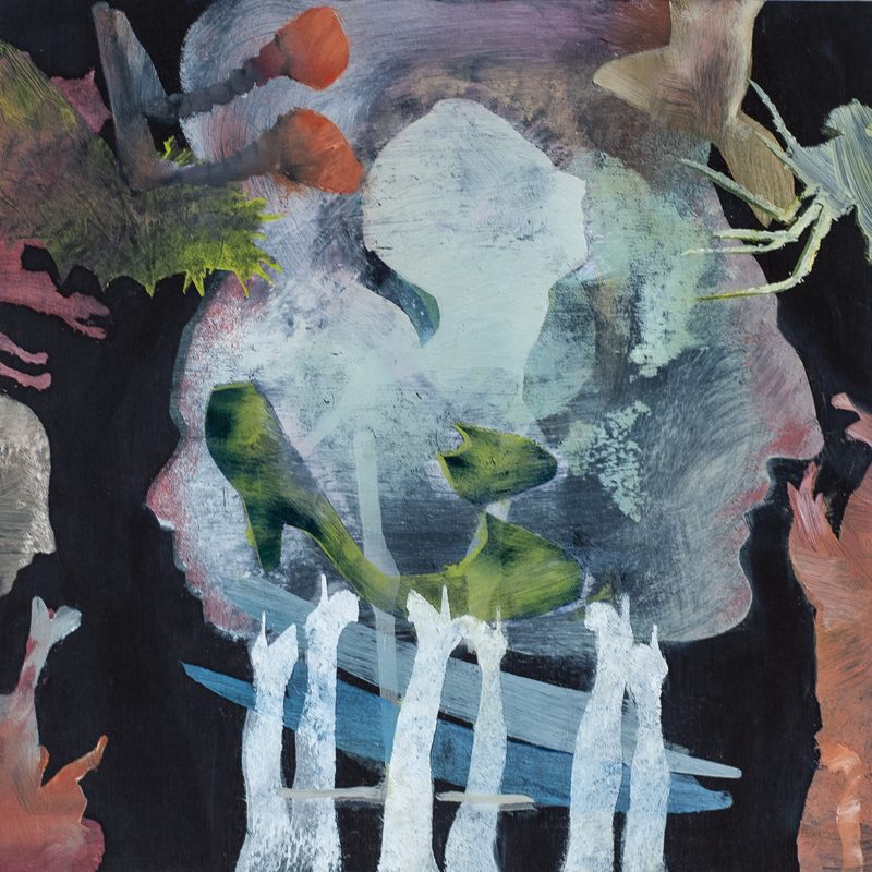 24 x 24,,Öl/Holz, „Mach Dir kein Schuh draus“, 2021