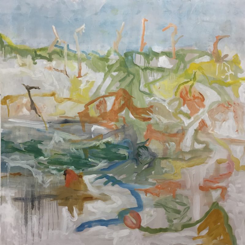 140 x 140 - Oil/MdF - "drole de vie"