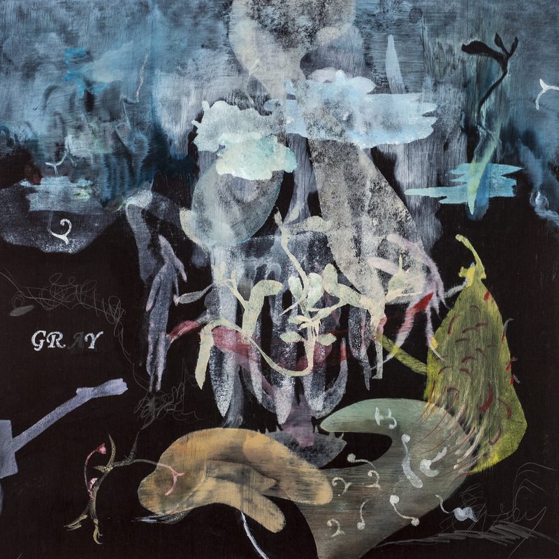 50x50, 
Öl/Holz, „gray,grau ist alle Theorie, Dorian, oder ohne grau nie Theorie“