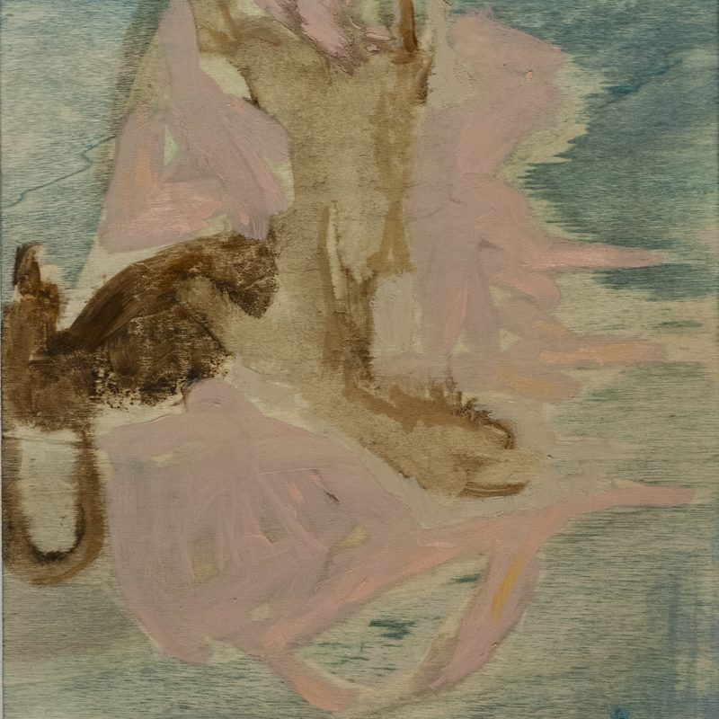 41,7 x 29,7, Mischtechnik/Holz, „Hund,Tasche-ach inflagranti“, 2019