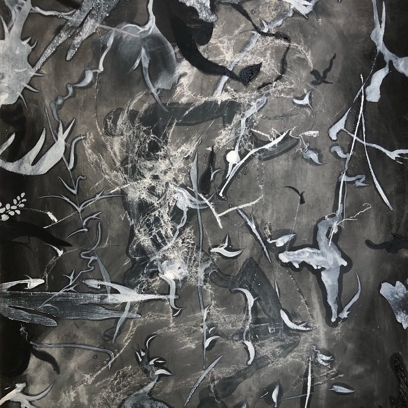 29,8x23,8, Mischtechnik/Holz, „o.T.“ 2019