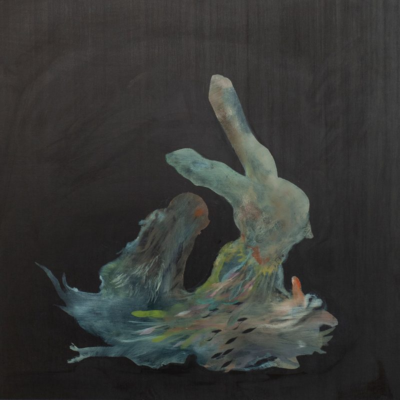 50x50, Öl/Holz, „nous sommes hysterique“, (2.Triptychon),2020