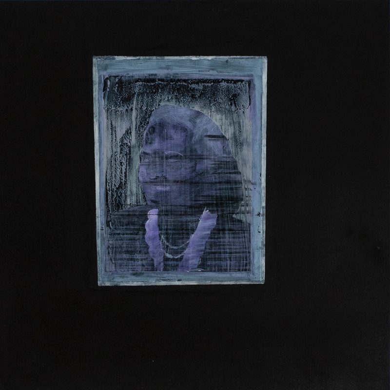 50x50, Oil/wood, „fading memory -misprint (Erika)“, 2022