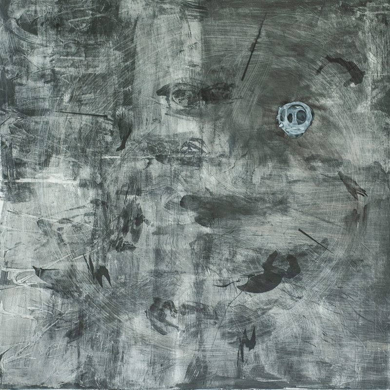 140x140, Mischtechnik/MdF, „menetekeln 2“, 2020